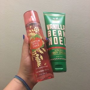 Bath and body works holiday mist and lotion